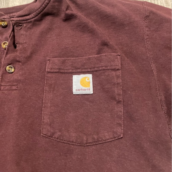 Carhartt Mens Workwear Pocket Henley Shirt - Picture 4 of 9